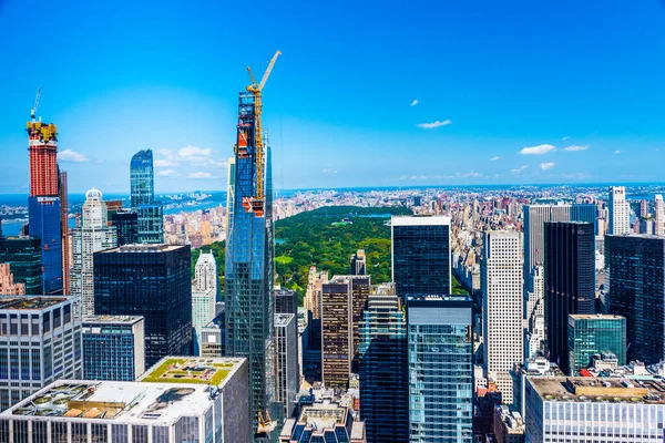 Manhattan New York City Manhattan Skyline Wolkenkrabbers Vanuit Lucht New — Stockfoto