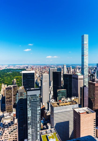 Μανχάτταν Πόλη Της Νέας Υόρκης Ουρανοξύστες Και Ουρανοξύστες Στον Ουρανό — Φωτογραφία Αρχείου