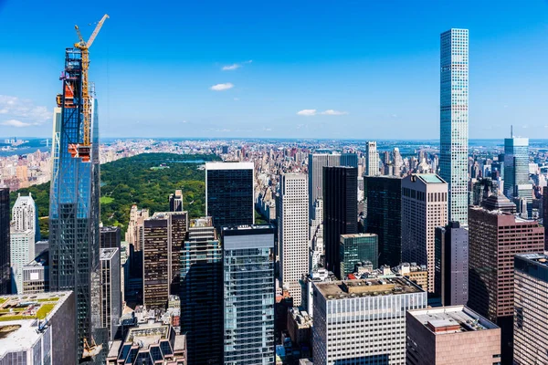 Manhattan New York City Manhattan Skyline Wolkenkrabbers Vanuit Lucht New — Stockfoto