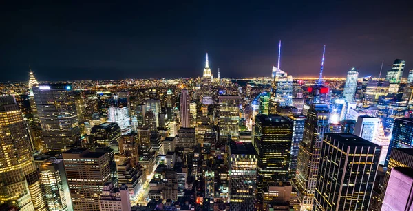 Manhattan Ville New York Manhattan Skyline Gratte Ciel Vue Aérienne — Photo