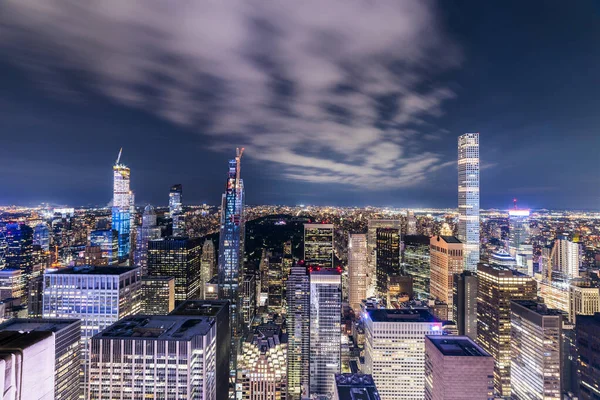 Manhattan Ville New York Manhattan Skyline Gratte Ciel Vue Aérienne — Photo