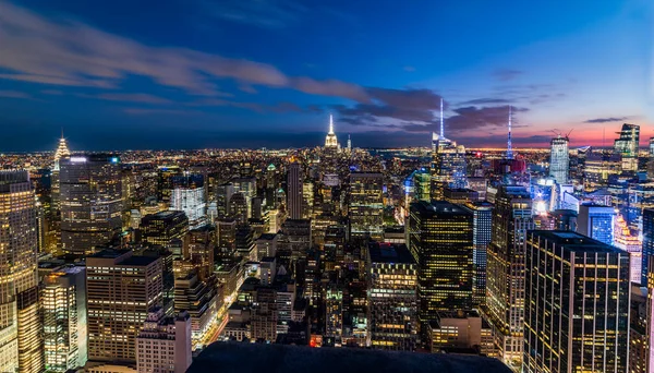 Manhattan Ville New York Manhattan Skyline Gratte Ciel Vue Aérienne — Photo