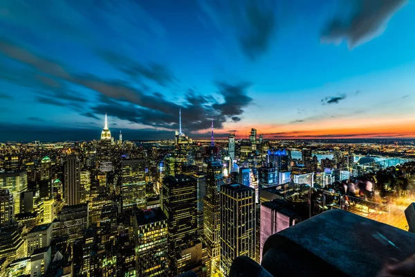 Manhattan Ville New York Skyline Manhattan Gratte Ciel Vue Aérienne — Photo