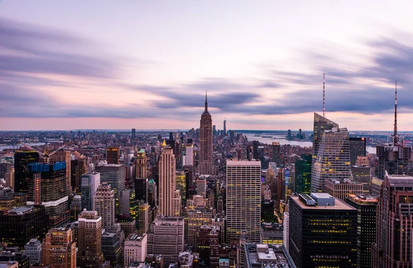 Μανχάτταν Πόλη Της Νέας Υόρκης Ουρανοξύστες Και Ουρανοξύστες Στον Ουρανό — Φωτογραφία Αρχείου