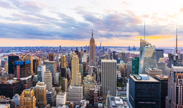 Manhattan New York City Manhattan Skyline Wolkenkrabbers Vanuit Lucht New — Stockfoto