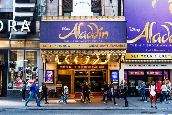Нью Йорк Сша Сентября 2018 Года Aladdin Broadway Musical Манхэттене — стоковое фото