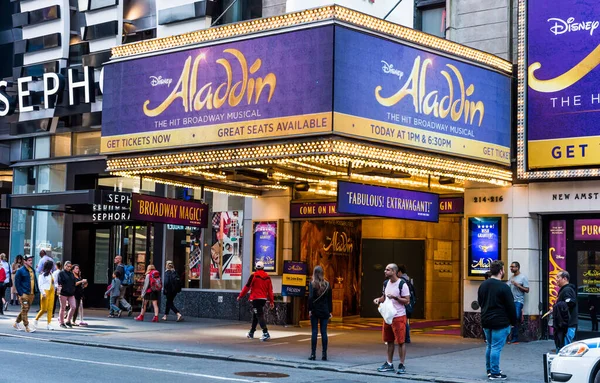 Нью Йорк Сша Сентября 2018 Года Aladdin Broadway Musical Манхэттене — стоковое фото