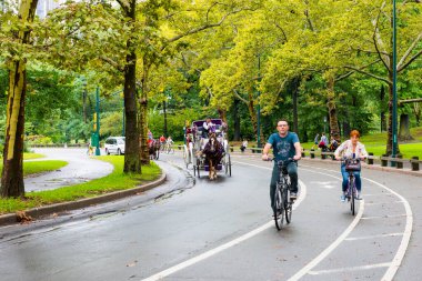 NEW YORK, ABD - 26 Eylül 2018: CENTRAL PARK. Central Park, Manhattan 'da bir şehir parkı. Turistler için popüler bir yer. New York City, ABD.