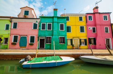 BURANO ISLAND, VENICE, ITALY. Colorful traditional houses in the Burano. Burano Island in the Venetian Lagoon, Northern Italy. clipart