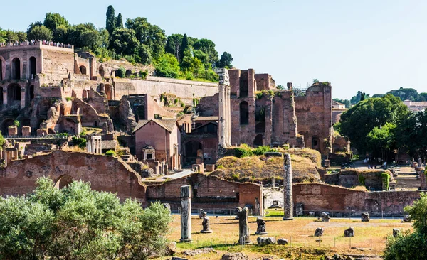 The ancient Roman Forum in Rome, Italy. Roman Forum was ancient Rome\'s showpiece centre and a grandiose district of temples.