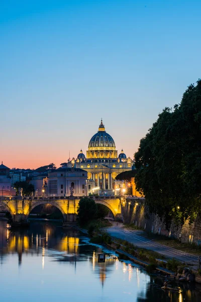 Rome Italy June 2019 산탄젤로 Santangelo Bridge 베드로 대성당 Vatican — 스톡 사진