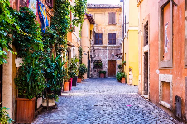 Красивая Старая Улица Трастевере Рим Италия Trastevere One Rome Beautiful — стоковое фото
