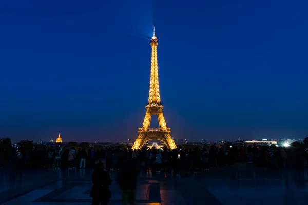 Torre Eiffel Noite Paris França — Fotografia de Stock