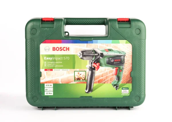 土耳其伊斯坦布尔 2020年12月1日 Bosch Easyimpact 570白色背景钻井箱 — 图库照片