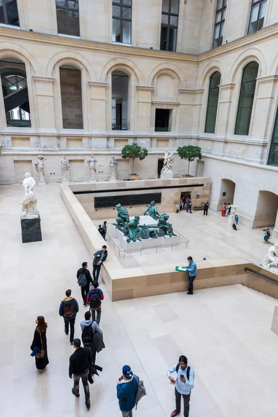 Paris Frankrike Maj 2017 Louvren Museum Interiör Konstverk Louvren Paris — Stockfoto