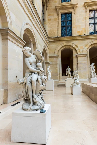 Paris France Mayıs 2017 Louvre Müzesi Görünümü Louvre Müzesi Ndeki — Stok fotoğraf