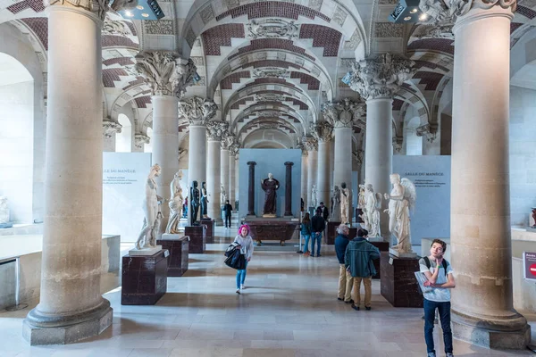 Paris France Mayıs 2017 Louvre Müzesi Görünümü Louvre Müzesi Ndeki — Stok fotoğraf