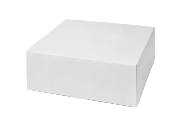 White Cardboard Box Isolated White Background Box Mockup Design Clipping — Stock Photo, Image