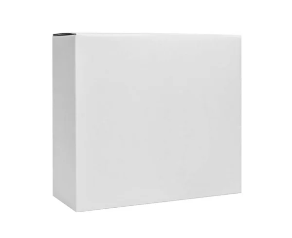 White Cardboard Box Isolated White Background Box Mockup Design Clipping — Stock Photo, Image