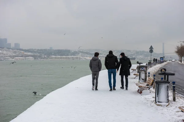 Снежный День Стамбуле Турция — стоковое фото