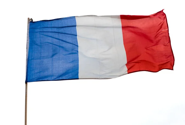 白色背景的法国Flag — 图库照片