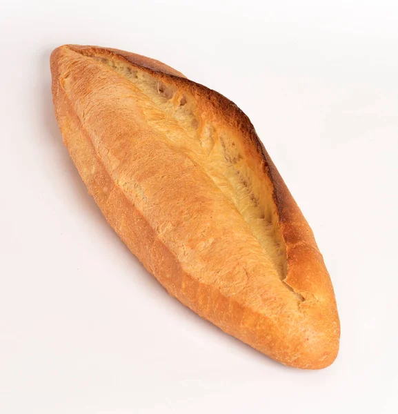 Ekmek Geleneksel Türk Ekmeği Beyaz Arkaplanda Izole — Stok fotoğraf