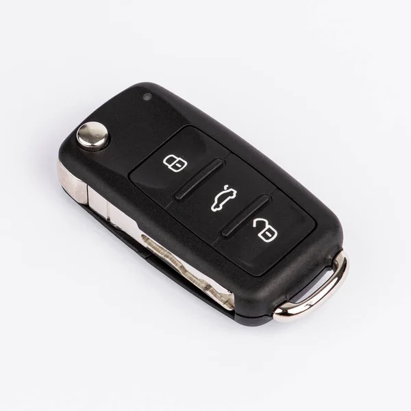 Araba Anahtarı Beyaz Arkaplanda Siyah Renkli Modern Araba Anahtarı — Stok fotoğraf