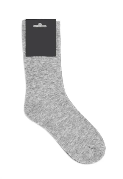Сірий Колір Високі Шкарпетки Ізольовані Білому Тлі Шкарпетки Міткою Маскування — стокове фото
