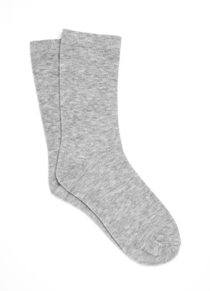 Сірий Колір Високі Шкарпетки Ізольовані Білому Тлі — стокове фото