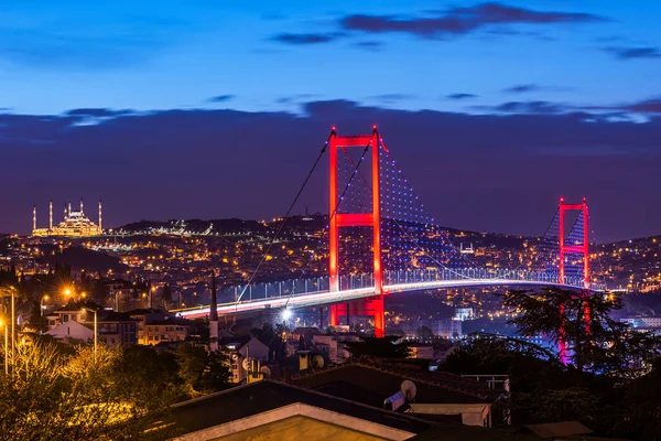 Estambul Turquito Hermoso Paisaje Del Amanecer Estambul Con Puente Del — Foto de Stock