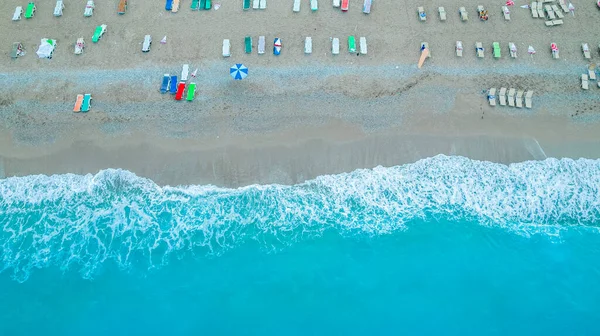 Top View Oludeniz Beach Turquoise Sea Waves Oludeniz Fethiye Mugla — Stock Photo, Image