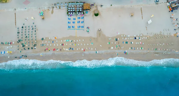 Top View Oludeniz Beach Turquoise Sea Waves Oludeniz Fethiye Mugla — Stock Photo, Image