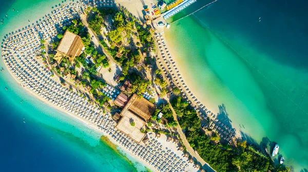 Vista Aérea Blue Lagoon Kumburnu Beach Oludeniz Fethiye Mugla Turquía —  Fotos de Stock