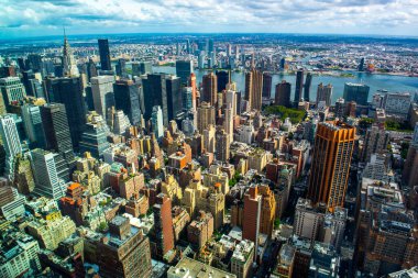 New York, ABD - 24 Eylül 2018: Manhattan şehri manzarası. Güzel şehir manzarası. New York City, ABD.