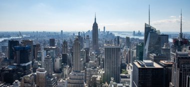 New York, ABD - 24 Eylül 2018: Manhattan şehri manzarası. Güzel şehir manzarası. New York City, ABD.