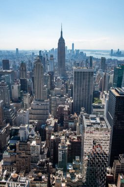 New York, ABD - 24 Eylül 2018: Manhattan şehri manzarası. Güzel şehir manzarası. New York City, ABD.