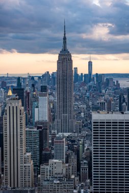 New York, ABD - 24 Eylül 2018: Manhattan şehri manzarası. Güzel şehir manzarası. New York City, ABD.