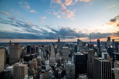New York, ABD - 24 Eylül 2018: Manhattan şehri manzarası. Güzel şehir manzarası. New York City, ABD.
