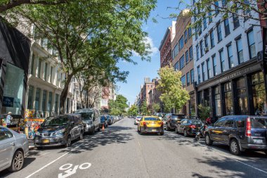 New York, ABD - 24 Eylül 2018: Manhattan şehri manzarası. Güzel şehir manzarası. New York City, ABD.