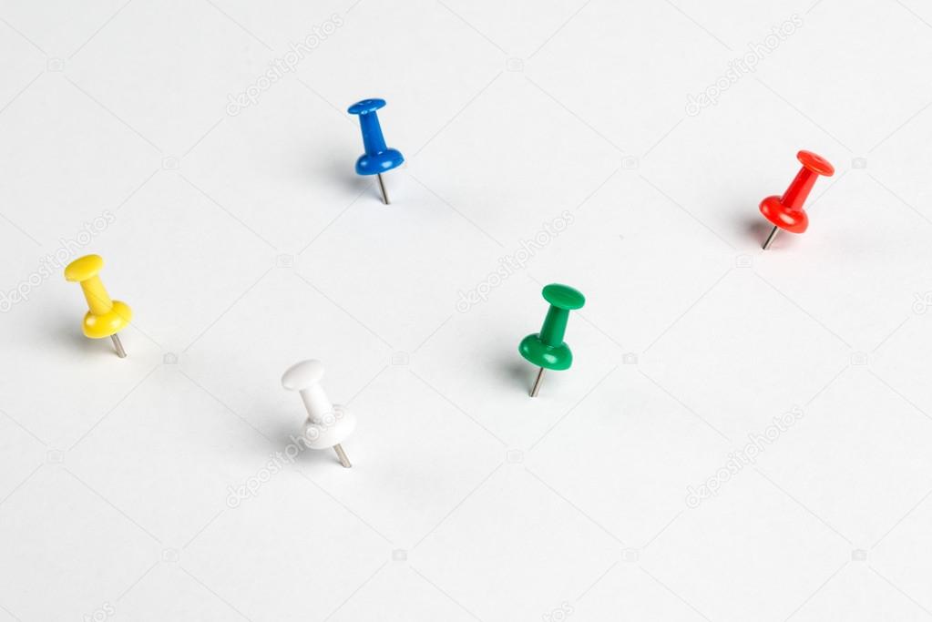 Five colored Pins