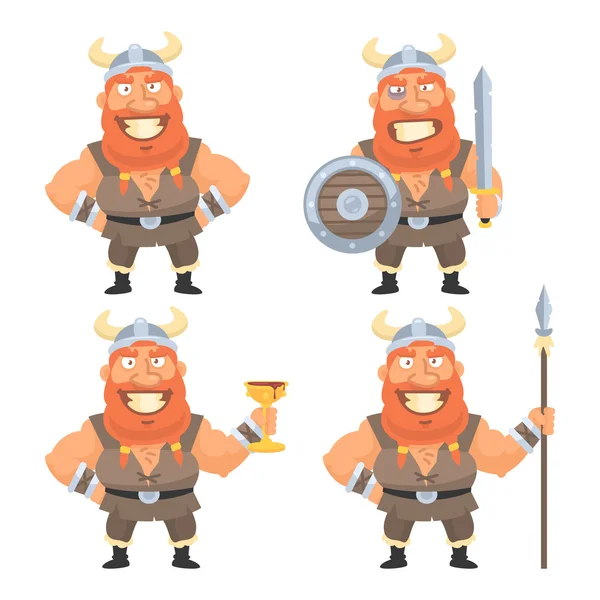 Vikingo en diferentes versiones — Vector de stock