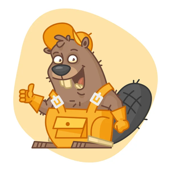 Beaver Showing Thumbs Up — Stock Vector
