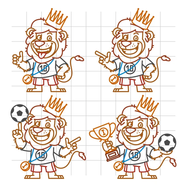 León futbolista Doodle Parte 2 — Vector de stock