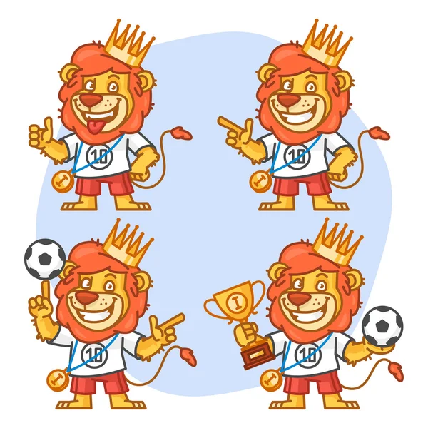 Lion Footballer Bagian 2 - Stok Vektor