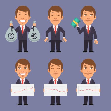 İş takım elbiseli adamı nesneleri bölüm 4 tutar