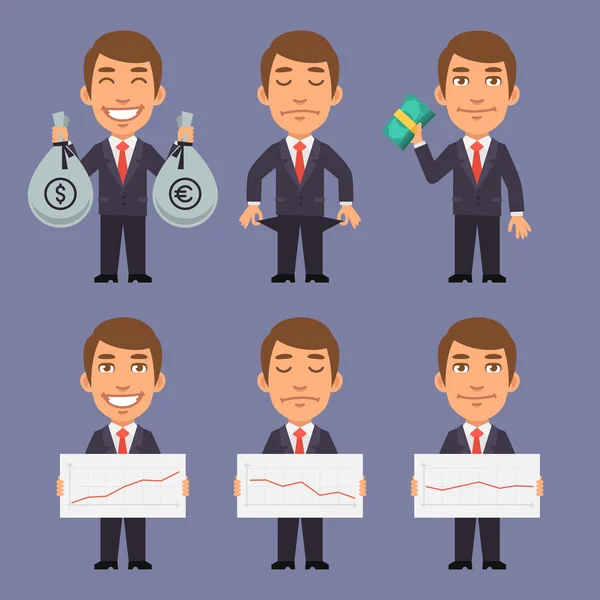 Empresario de traje sostiene objetos Parte 4 — Vector de stock