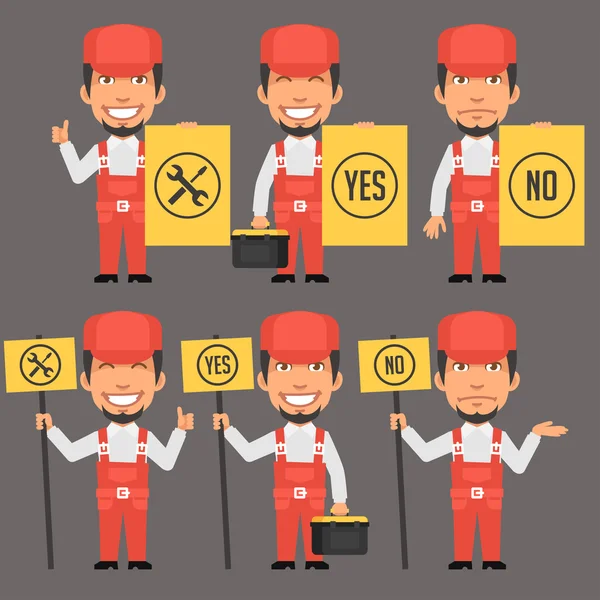 Tamirci farklı işaretlere tutar