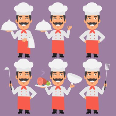 Şef Holding tepsi ve gülümseyen