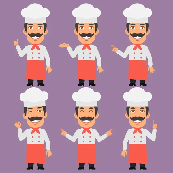 Chef Shows and Indicates — Stock Vector