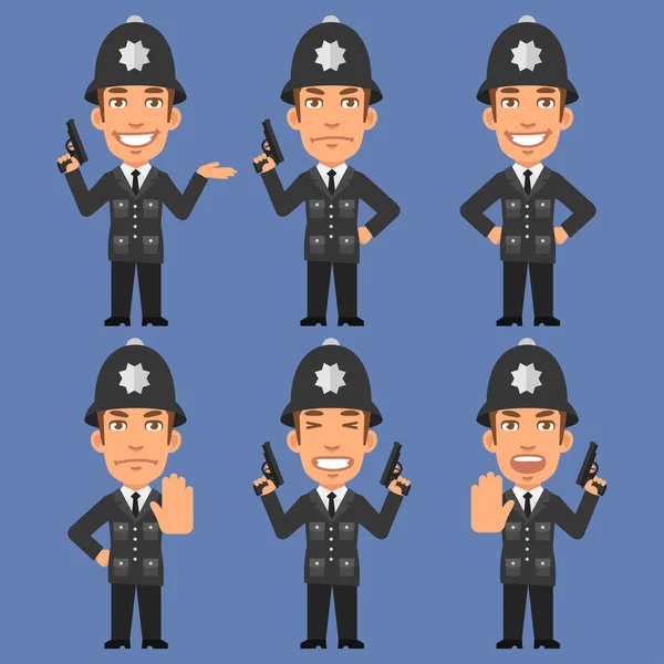 Brittisk polis innehar vapen — Stock vektor